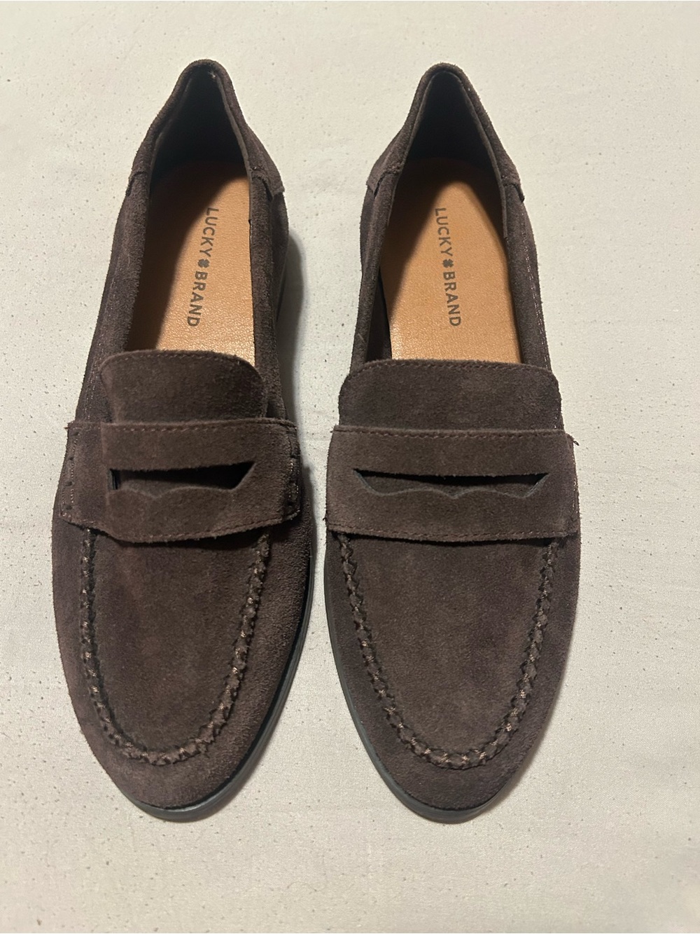Lucky Brand Women's Brown Suede Penny Loafers